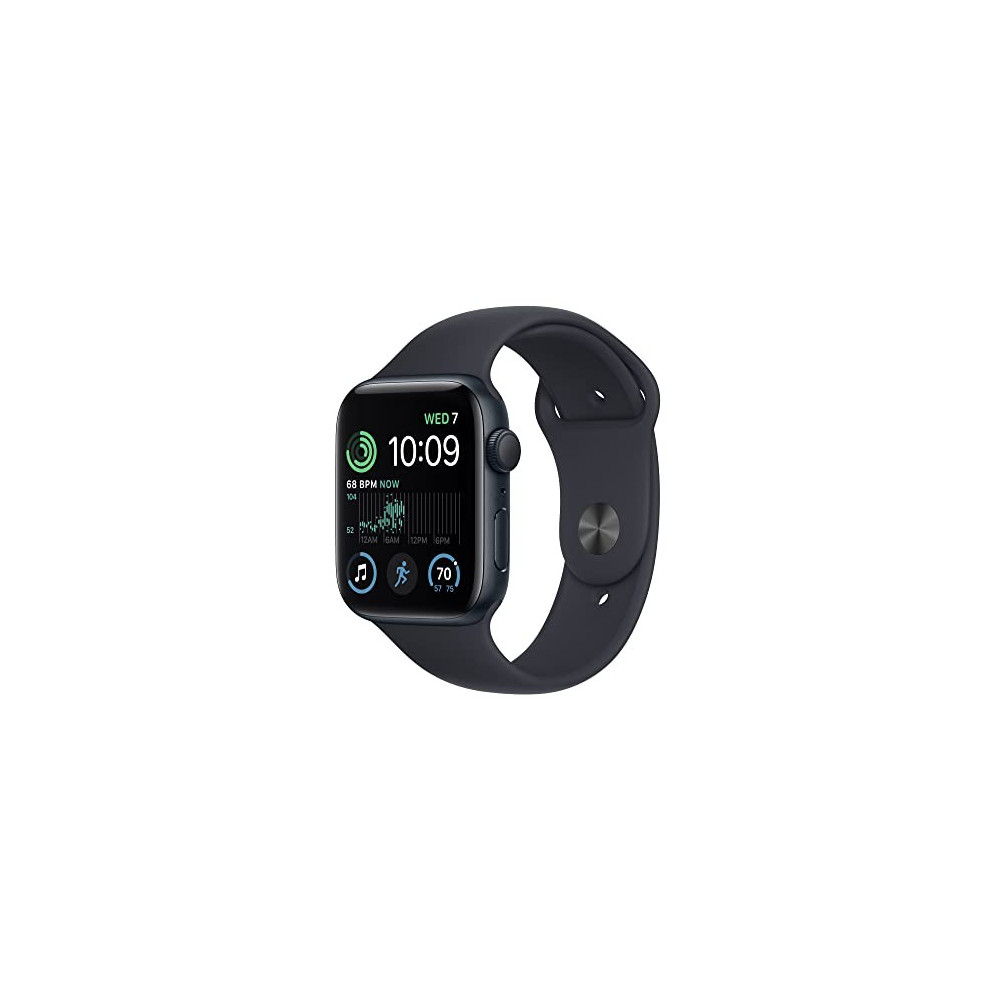 Apple Watch SE  2nd Gen  [GPS 44mm] Smart Watch w/Midnight Aluminum Case & Midnight Sport Band - M/L. Fitness & Sleep Tracker