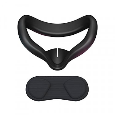 CNBEYOUNG VR Face Cover and Lens Cover Compatible with Meta/Oculus Quest 2, Sweatproof Silicone Face Pad Mask & Face Cushion 