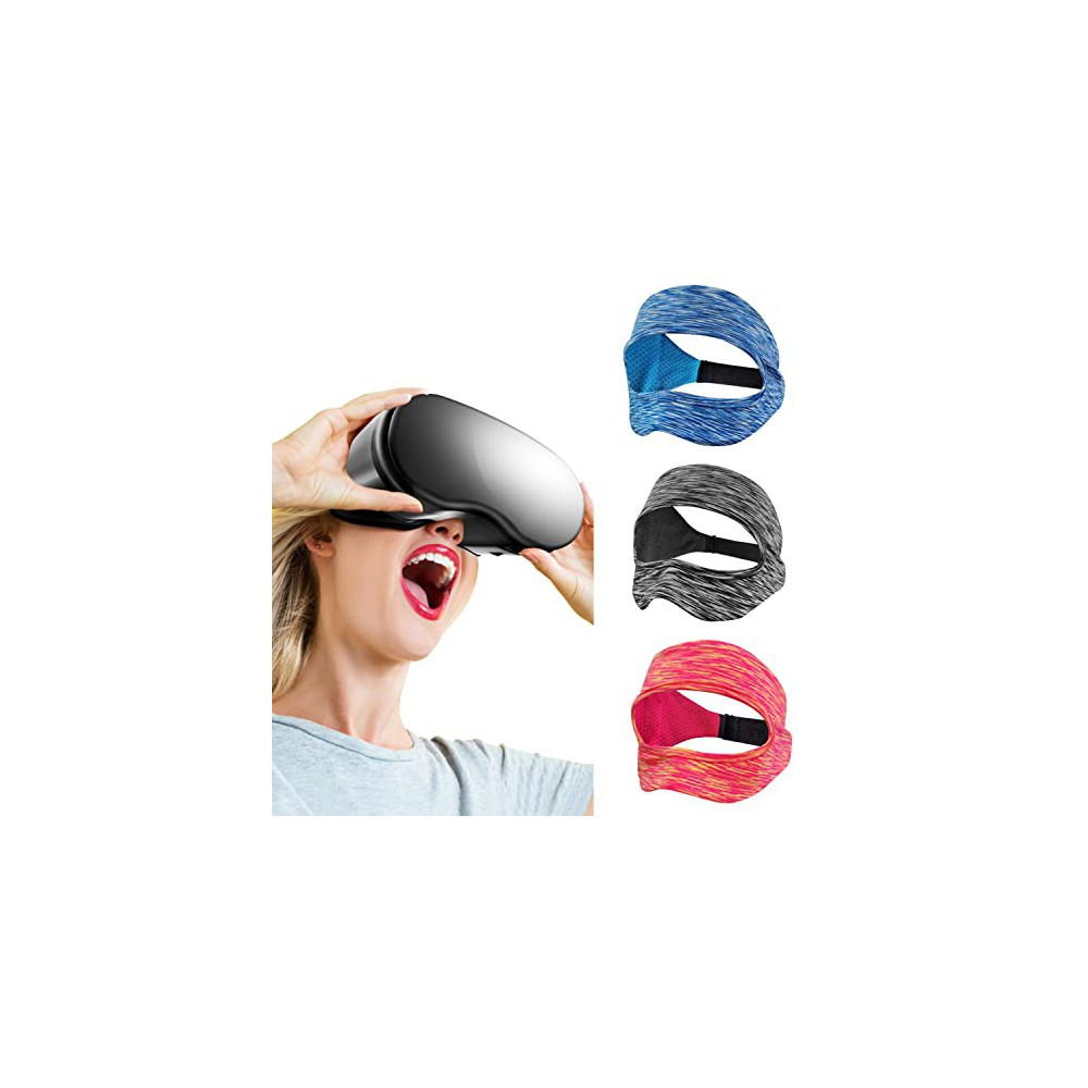 SAYAFAN VR Eye Mask, Adjustable Breathable VR Sweat Band for Oculus Quest 2, HTC Vive, PS, Gear, VR Workouts  3PCS 