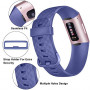 Pack 3 Silicone Bands for Fitbit Charge 4 / Fitbit Charge 3 / Charge 3 SE Replacement Wristbands for Women Men Small Large Wi