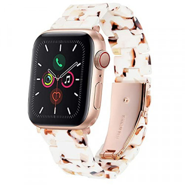 HOPO Compatible With Apple Watch Band 38mm 40mm 42mm 44mm Thin Light Resin Strap Bracelet With Stainless Steel Buckle Replace