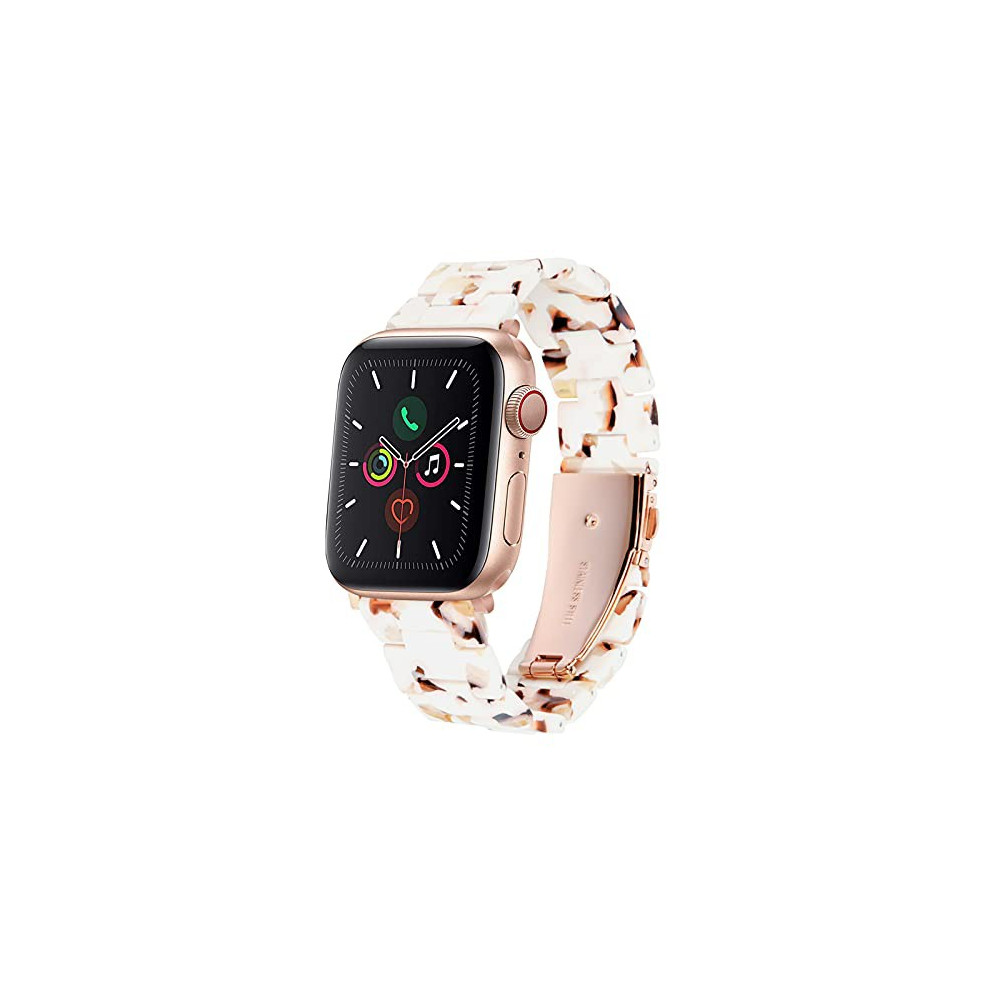 HOPO Compatible With Apple Watch Band 38mm 40mm 42mm 44mm Thin Light Resin Strap Bracelet With Stainless Steel Buckle Replace