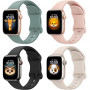 BRG 4 Pack Bands for Apple Watch Band 38mm 40mm 41mm 42mm 44mm 45mm 49mm, Women and Men Sport Apple Watch Bands, Soft Silicon