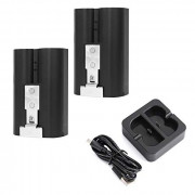  2Sets Battery  Rechargeable 3.65V Lithium-Ion Battery and USB Charging Station， Battery is Compatible with Ring-doorbell, fo