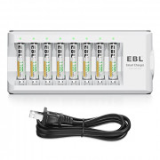 EBL AAA Rechargeable Batteries 8 Pack Precharged 1.2V 1100mAh AAA Batteries with Battery Charger for AA AAA Batteries