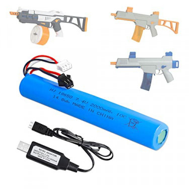 BTEDZSW Gel Gun Battery Pack Accessories for SRB1200 400 400-SUB Gel Blaster,Include 7.4V 2000mAh Battery with USB Charging C
