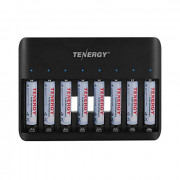 Tenergy TN477U 8-Bay Fast Charger for NiMH/NiCD AA AAA Rechargeable Batteries with 8pcs 1000mah AAA Rechargeable Batteries
