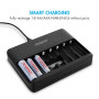 Tenergy TN477U 8-Bay Fast Charger for AA/AAA Ni-MH/NiCD Rechargeable Batteries with Micro USB and USB C Input + 8X AA Recharg