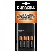 Duracell Ion Speed 1000 Battery Charger for AA and AAA batteries, Includes 4 Pre-Charged AA Rechargeable Batteries, for House