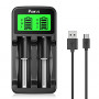 POWXS LCD Universal 18650 Battery Charger for 3.7V Li-ion Rechargeable Battery 18650 18490 18350 17670 17500 16340 RCR123  14