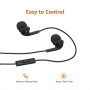 Amazon Basics In-Ear Wired Headphones, Earbuds with Microphone, Black
