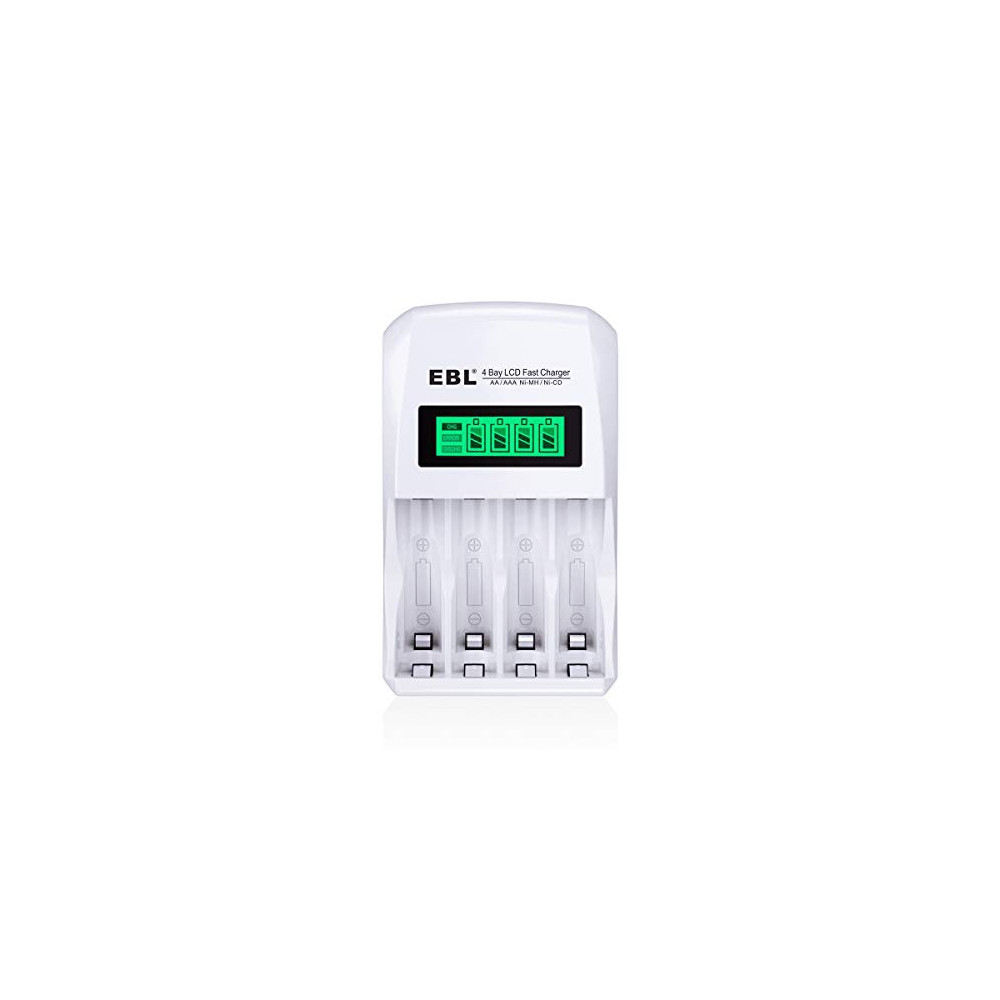 EBL LCD Battery Charger Smart Individual 907 AA AAA Rechargeable Battery Charger for Ni-MH Ni-CD Rechargeable Batteries