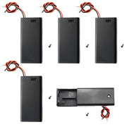 QTEATAK 5Pcs 2X 1.5V AA Battery Holder Case with On/Off Switch and Wire Leads