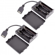  Pack of 2  3 AA Battery Holder, 3 AA Battery Case Box Holder 4.5-5V with Cover and On/Off Switch, with USB Cable