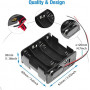 2Set 8 x AA Thicken Battery Holder with I Type Wired Battery Clip Standard Snap Connector