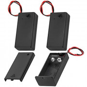 DAIERTEK 9V Battery Holder with ON Off Switch Cover Lead Wires 9 Volt Battery Case Connector 9v Battery Box - 3pcs