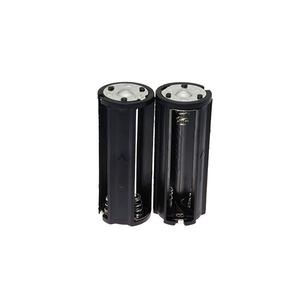 E-outstanding AAA Battery Holder 2PCS Black Cylindrical 3x1.5V AAA Plastic Battery Storage Adapter Case Box for Flashlight La