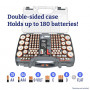 The Battery Organizer, Battery Organizer Storage Case with Tester, Stores & Protects Up to 180 Batteries, Hinge Clear Cover w