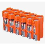 Storacell 12AAORG by Powerpax AA Battery Caddy, Orange, Holds 12 Batteries