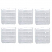 Battery Storage Case for AA or AAA, Battery Holder Box  6 Pack Clear 