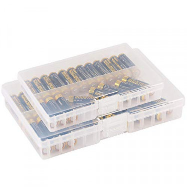 Whizzotech AA and AAA Battery Storage Case Holder Organizer Box Hold 48 AA and AAA  48 AA + 48 AAA 