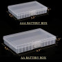 Whizzotech AA and AAA Battery Storage Case Holder Organizer Box Hold 48 AA and AAA  48 AA + 48 AAA 