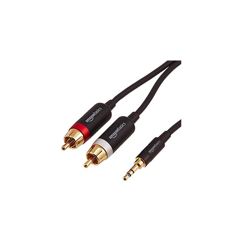 Amazon Basics 3.5mm to 2-Male RCA Adapter Audio Stereo Cable - 4 Feet