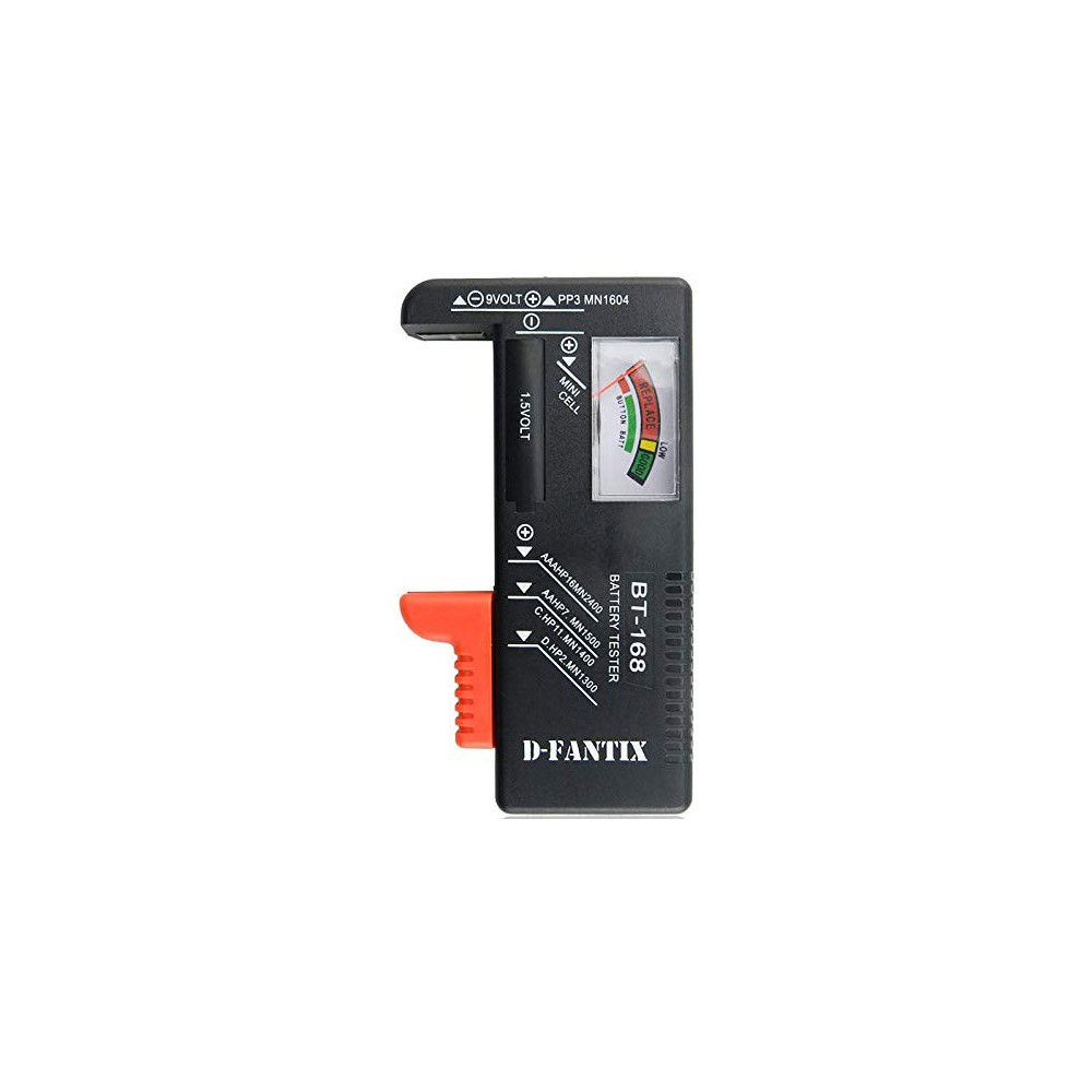 D-FantiX Battery Tester, Universal Battery Checker Small Battery Testers for AAA AA C D 9V 1.5V Button Cell Household Batteri