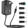 100V-240V to 24V 1A AC/DC Switching Power Supply Adapter with 5 Selectable Adapter Plugs