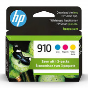 Original HP 910 Cyan, Magenta, Yellow Ink Cartridges  3-pack  | Works with HP OfficeJet 8010, 8020 Series, HP OfficeJet Pro 8
