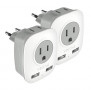 [2-Pack] European Travel Plug Adapter, VINTAR International Power Adaptor with 2 USB Ports,2 American Outlets- 4 in 1 Outlet 