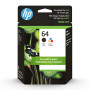 Original HP 64 Black/Tri-color Ink Cartridges  2-pack  | Works with HP ENVY Inspire 7950e. ENVY Photo 6200, 7100, 7800. Tango