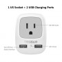 European Travel Plug Adapter 3 Pack, TESSAN International Power Adaptor 2 USB, Type C Outlet Adapter Charger USA to Most of E