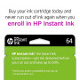 Original HP 64 Black/Tri-color Ink Cartridges  2-pack  | Works with HP ENVY Inspire 7950e. ENVY Photo 6200, 7100, 7800. Tango