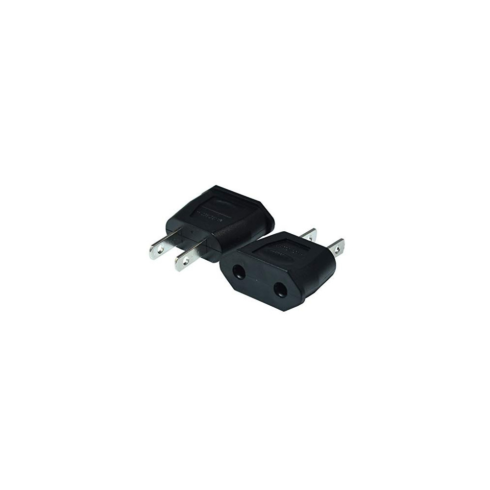 Socket Plug Adapter Europe EU Euro TO US Travel Charger AC Power Converter 2PCS Black 