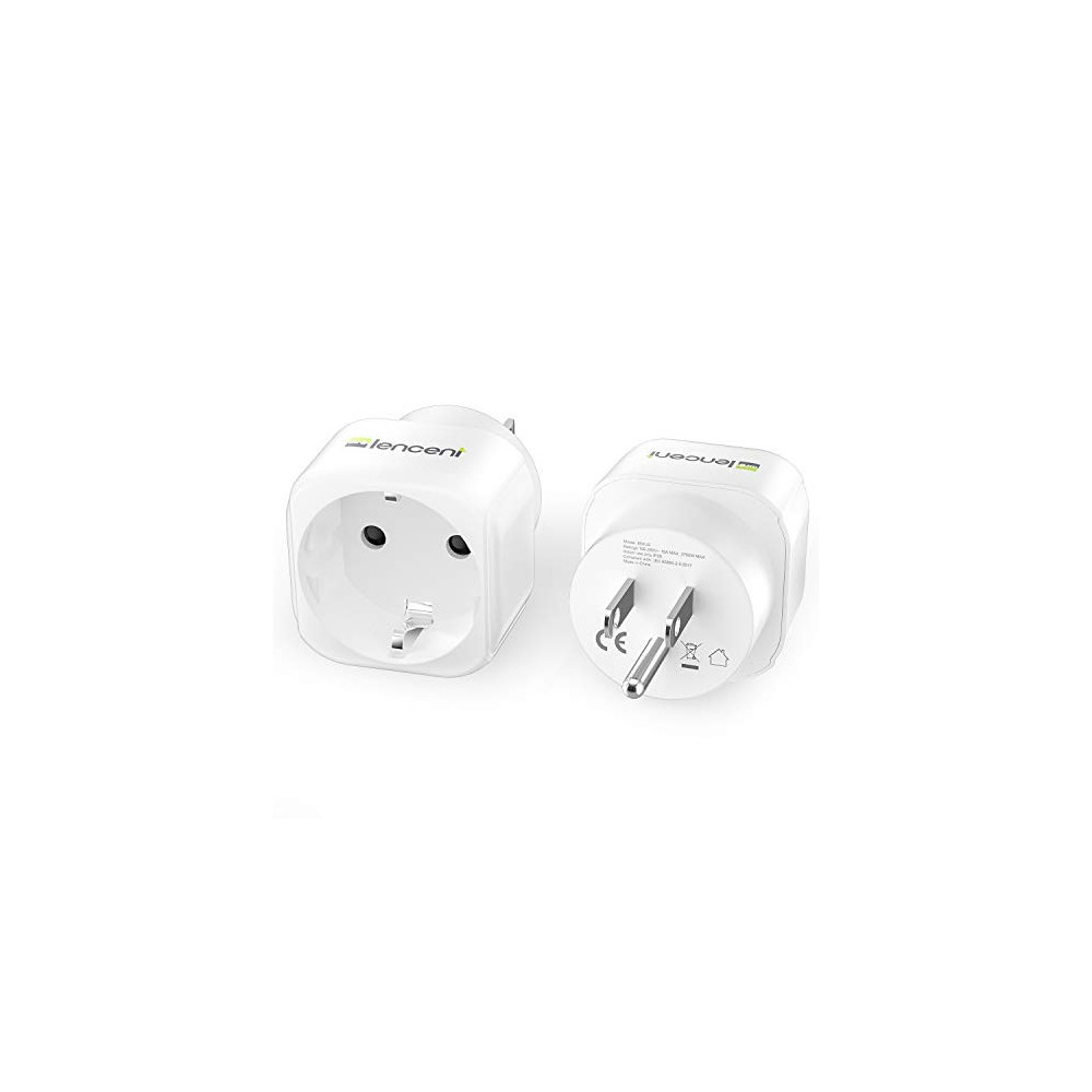 LENCENT 2 Pack Europe to US Plug Adapter, European to USA Adapter, American Outlet Plug Adapter, EU to US Adapter, Europe to 