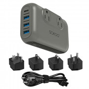 SOKOO 230-Watt Step Down 100-220V to 110V Voltage Converter, International Power Converter /Travel Adapter- Use for EU/UK/AU/
