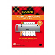 Scotch Thermal Laminating Pouches, 200- Count-Pack of 1, 8.9 x 11.4 Inches, Letter Size Sheets, Clear, 3-Mil  TP3854-200 