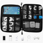 Travel Cable Organizer Bag Waterproof Portable Electronic Organizer for USB Cable Cord Phone Charger Headset Wire SD Card,5pc