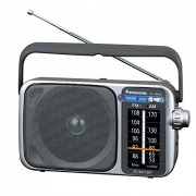 Panasonic Portable AM / FM Radio, Battery Operated Analog Radio, AC Powered, Silver  RF-2400D 