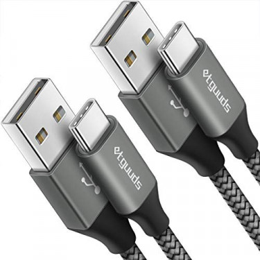 etguuds [2-Pack, 3ft] USB C Cable 3A Fast Charge, USB A to Type C Charger Cord Braided Compatible with Samsung Galaxy A10e A2