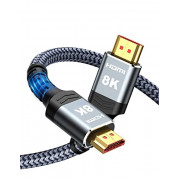 Highwings 8K HDMI Cable 2.1 48Gbps 6.6FT/2M, High Speed HDMI Braided Cord-4K@120Hz 8K@60Hz, DTS:X, HDCP 2.2 & 2.3, HDR 10 Com