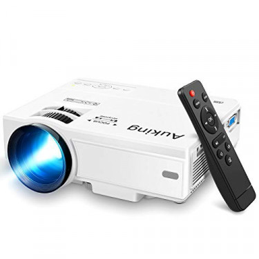 AuKing Projector, 2023 Upgraded Mini Projector, 7500 lumens Multimedia Home Theater Video Projector, Compatible with Full HD 