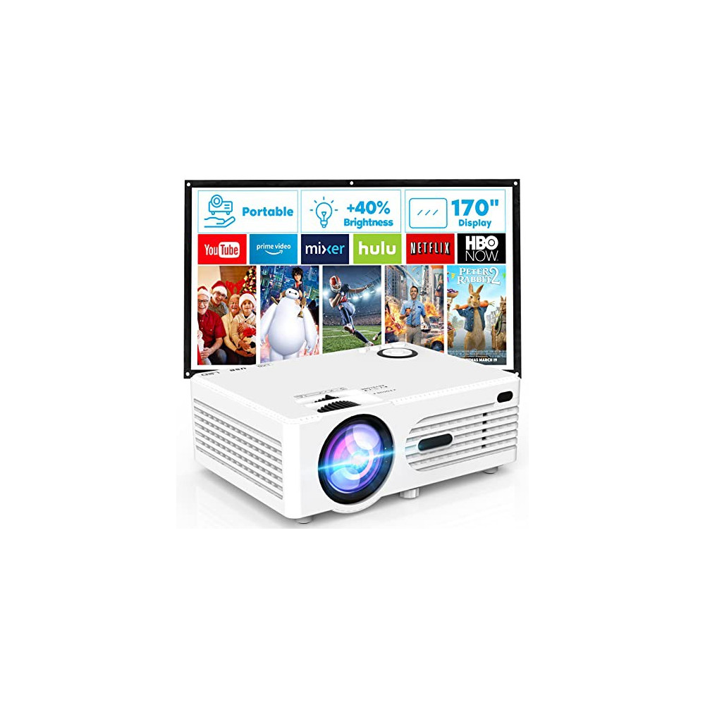 Mini Projector, Aokang 7500 Lumens HD Portable Projector 1080P Full HD Supported, Movie Projector Compatible with Smartphone 