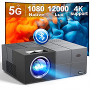 Native 1080P 5G WiFi Bluetooth Projector 4K Support, 12000L 350 ANSI YOWHICK Outdoor Movie Projector with Screen and Max 300"
