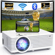 2023 Updated Video Projector with WiFi and Bluetooth, Full HD 1080P Supported Home Movie projector, Portable Outdoor Home The