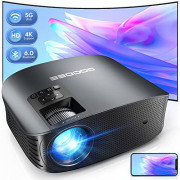 GooDee Projector 4K with WiFi and Bluetooth Supported, FHD 1080P Mini Projector for Outdoor Moives, 5G Video Projector for Ho