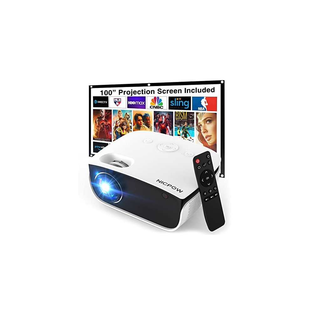 Outdoor Projector, Mini Projector with 100" Screen, 1080P and 240" Supported Movie Projector 7500 L Portable Home Video Proje