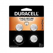 Duracell CR2032 3V Lithium Battery, Child Safety Features, 4 Count Pack, Lithium Coin Battery for Key Fob, Car Remote, Glucos