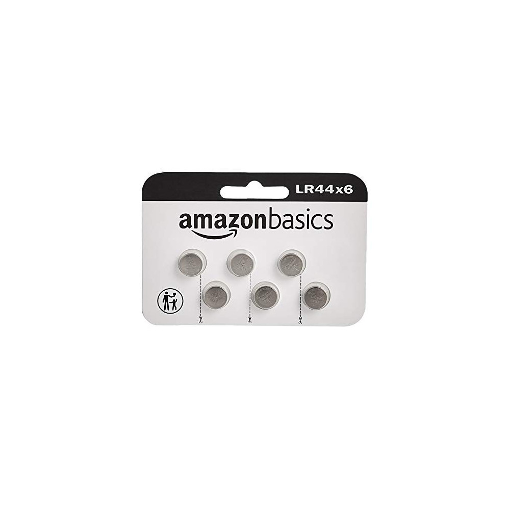 Amazon Basics 6 Pack LR44 Alkaline Button Coin Cell Battery